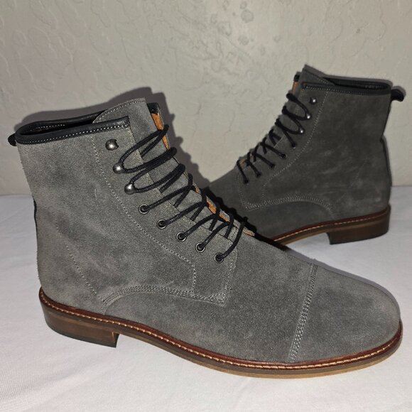 Shoe The Bear Copenhagen Curtis Men's Grey Suede Lace Up Boots Size 45 - Picture 1 of 11